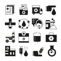 medical and pharmaceutical icons set
