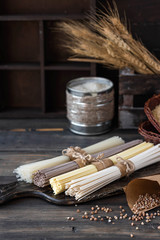 Gluten-free noodles of various kinds.