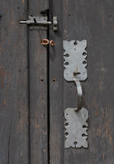 Old wooden door with lock