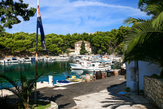 Mandre village in Pag Island, Croatia
