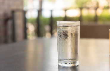 Water in glass, clean, safe and fresh.