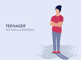 Vector illustration. The guy is in the header