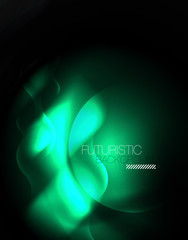 Shiny neon geometric waves template