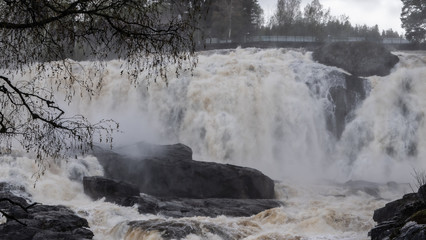 Wodospad Haugfossen Norwegia Norway Norge waterfall fossen