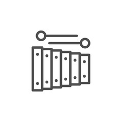 Musical instrument xylophone line outline icon