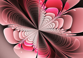 Beautiful abstract fractal flower, colored flower. Fractal art.