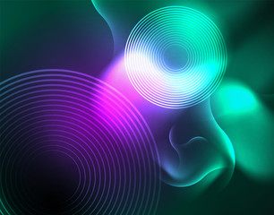 Neon lights vector abstract background