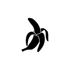 Banana icon. Silhouette of a banana. Vector illustration. Flat design icon.