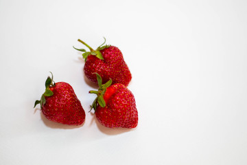 strawberries isolated on white background