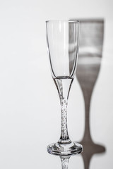 empty wine glass isolated on white background