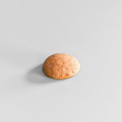 Half walnut shell on white background