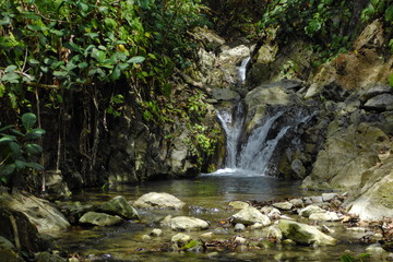 Waterfall near Carate in Corcovado NP near Puerto Jimenez on peninsula Osa in Costa Rica