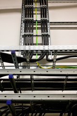Cables placed on the cable rack in the interior.