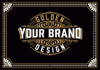 Vintage logo with floral elements