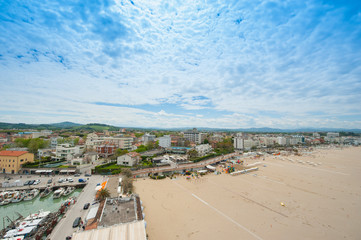 Fototapeta premium La città di Cattolica (Rimini) vista dall'alto