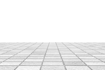 Fototapeta premium Blank white background and brick floor background