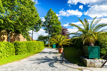 Obraz premium View to the garden at Melk Abbey, Austria