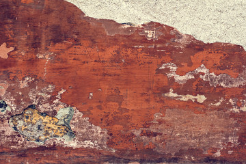 The old wall, destroyed. Vintage background.