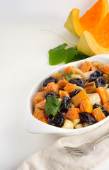 delicious easy to make side dishes pictures of slow cooking food (pumpkin, vegetables, prunes, apples, potatoes)