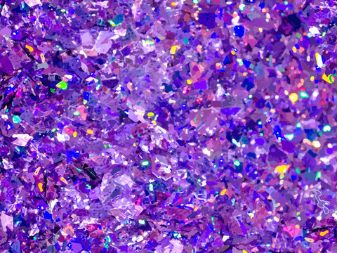 Violet and purple sparkles. Purple glitter background. Pink background. Elegant abstract background brilliant shimmer. Vector illustration