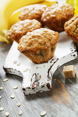 Banana muffins with oatmeal