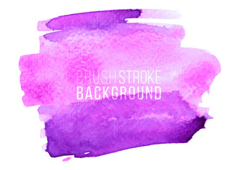 Vector hand drawn watercolor brush stain. Colorful painted stroke. Violet color hand drawn background.