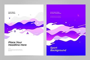 Template design with dynamic waves and lines for sport event, tournament or championship. Sport background.