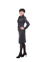 in full growth.modern business woman in business suit