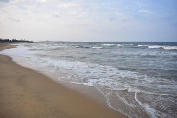 Fototapeta na wymiar Kovalam Beach in East Coast Road Chennai