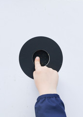 man points on the center of the target