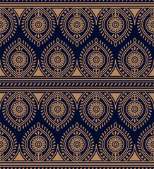 seamless vector traditonal indian symmetric pattern. seamless template in swatch panel. design for textile, print, woodblock