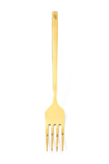 golden fork isolated on a white