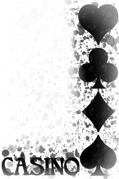 Casino wallpaper with poker cards element, vector illustration