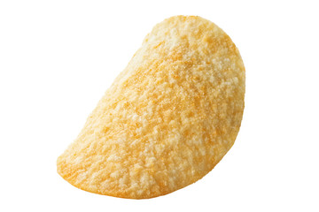 potato chips on white background