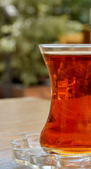 cup of Turkish tea on the table