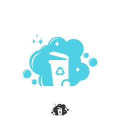 cleaning service logo design template vector