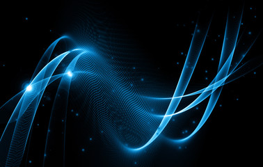 Fototapeta na wymiar Abstract blue background, abstract lines twisting into beautiful bends