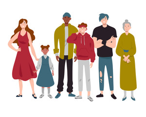 Obraz premium Group of people of different ages childhood, youth, middle and old