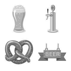 Vector illustration of pub and bar sign. Collection of pub and interior stock symbol for web.