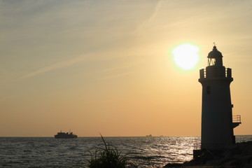 lighthouse at sunset