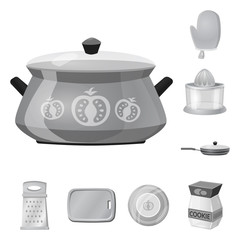 Vector design of kitchen and cook symbol. Set of kitchen and appliance stock symbol for web.