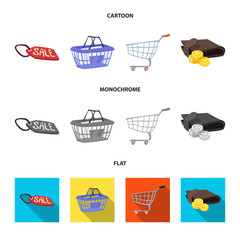 Isolated object of food and drink sign. Set of food and store vector icon for stock.