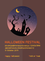 happy halloween card design. vector illustration