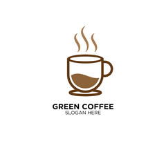 Green Coffee Logo Design Vector
