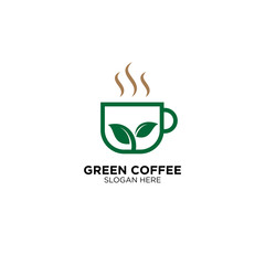Green Coffee Logo Design Vector