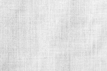 Hessian sackcloth woven texture pattern background in light white grey