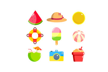 Fototapeta premium Pop Summer Icon Vector