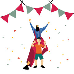 Fototapeta premium Happy Father's Day Celebration Vector Template Design Illustration