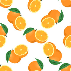 Fruits seamless pattern. Cute vector pattern. Isolated on white background
