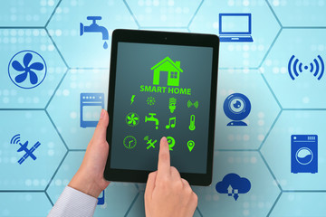 Smart home concept with devices and appliances